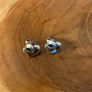 RETIRED James Avery Heart Knot Stud Earrings, Sterling Silver